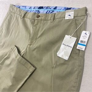 NEW Tommy Bahama Boracay Pants Mens 38x33 Beige Stretch Cotton Beach Chino Khaki
